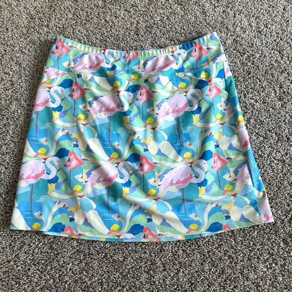 Skinz Flamingo Print Women's Size Large Skirt Pockets Nylon & Spandex - Picture 9 of 9